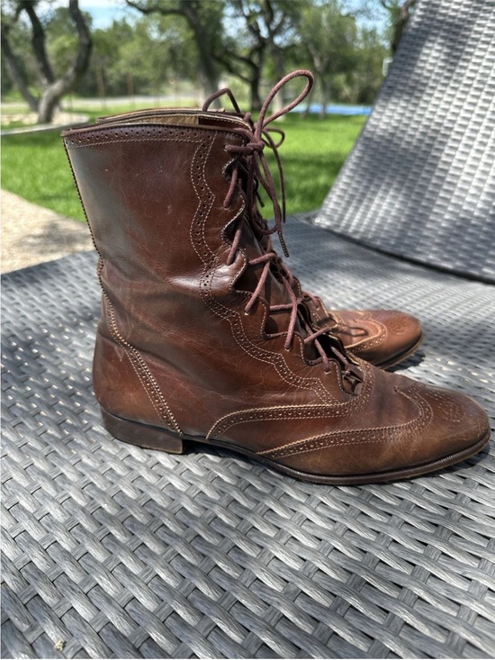 Ralph Lauren Shoes - Ralph Lauren Sz 9.5B Wing Tip Leather Lace-Up Ankle Mid-Calf Boot Made in Italy